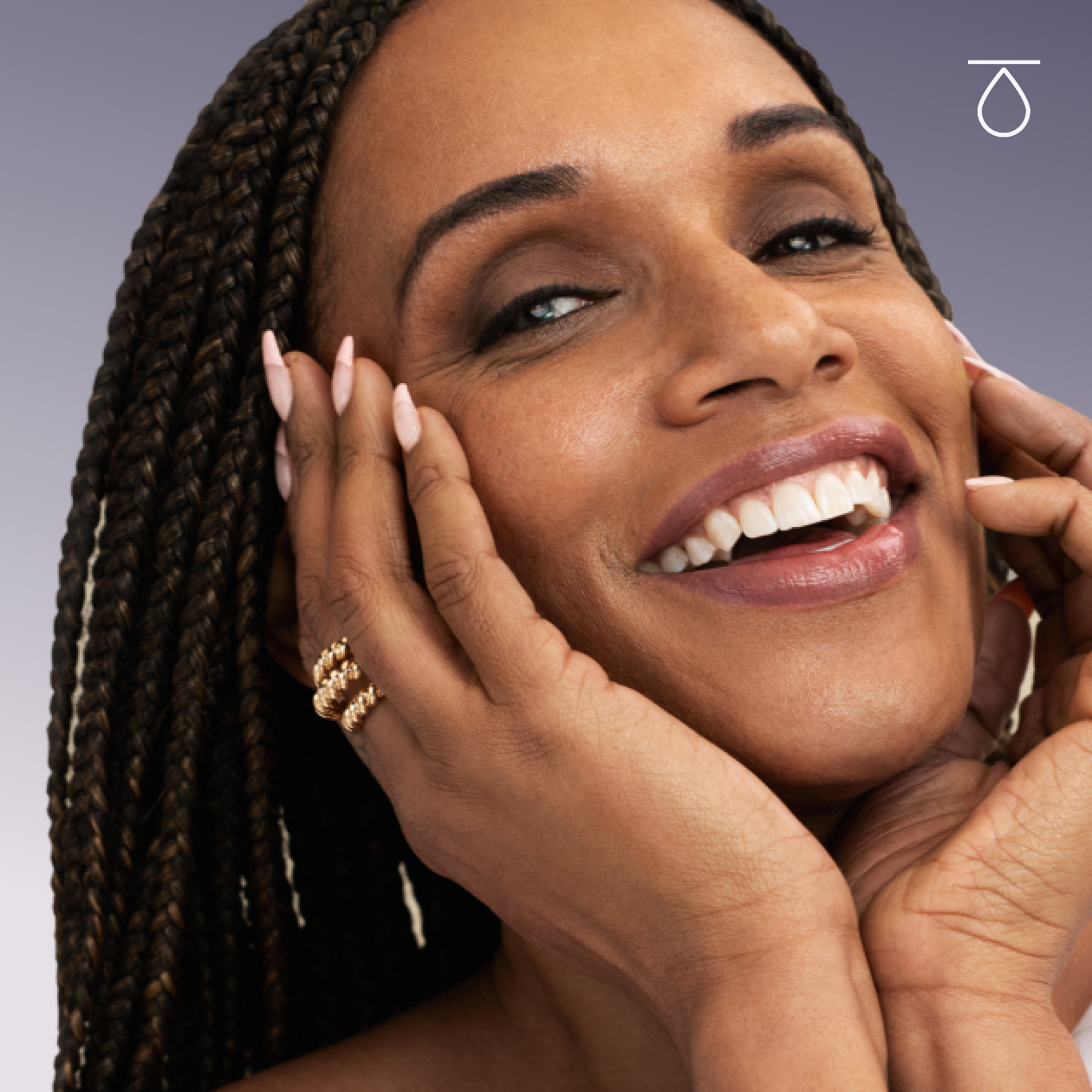 The Teoxane RHA® Collection patient smiling to show the natural look of the filler.